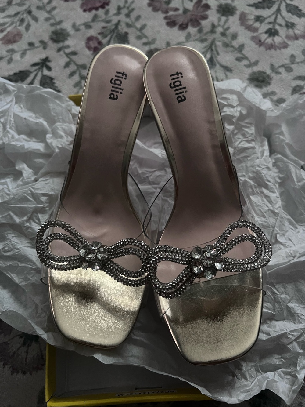 Gold Embellished Slide Sandals